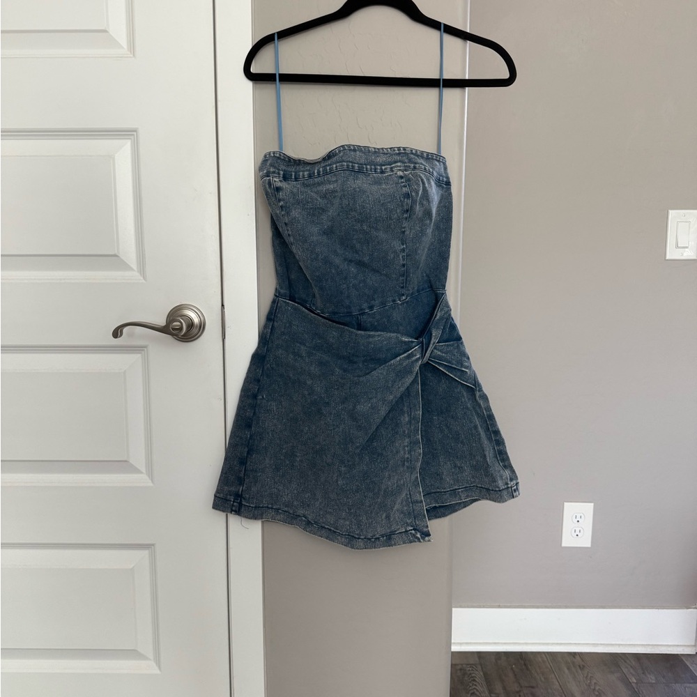 Flying Tomato Blue Denim Dress/romper